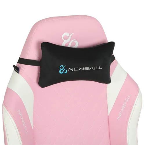 Silla gaming - Newskill Neith, Cojín Lumbar y Cervical, 150 kg, Reposabrazos Acolchados 4D, Piel sintética, Rosa y Negro