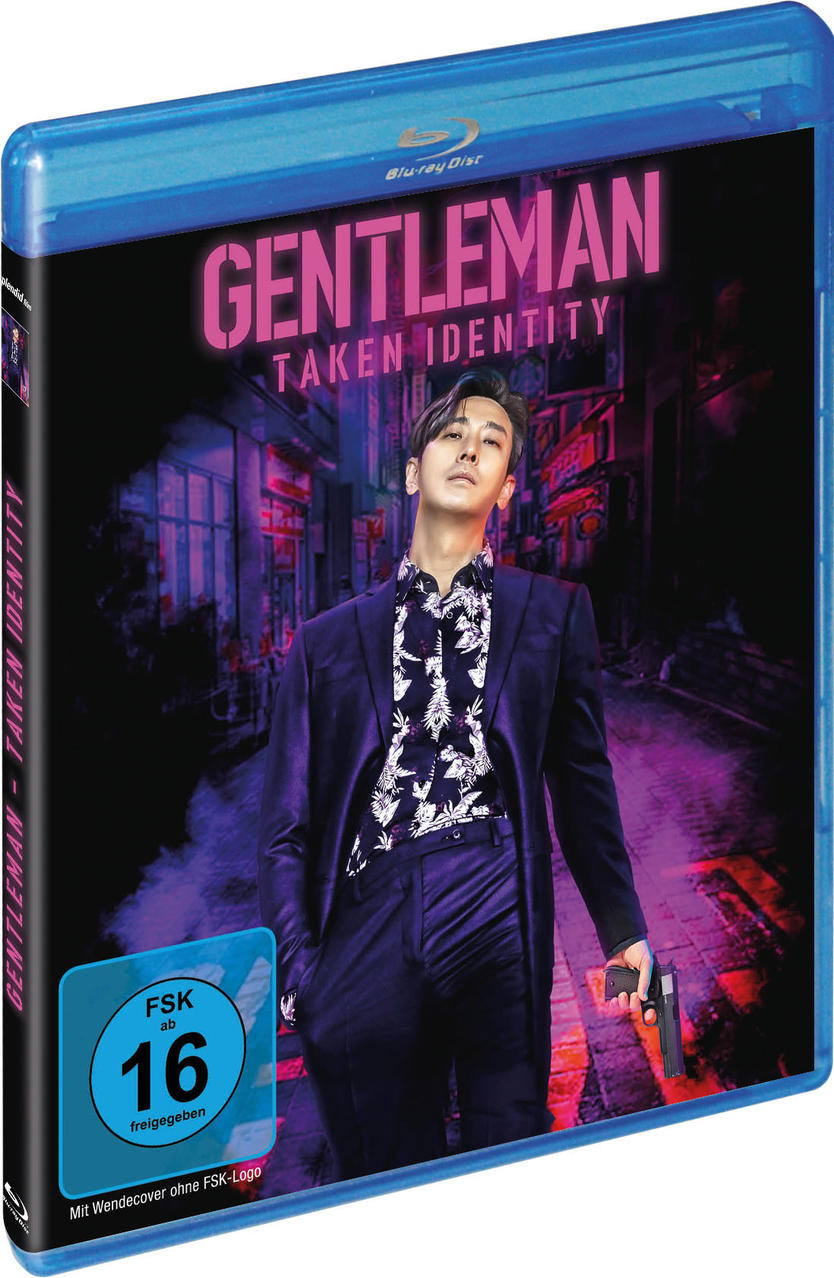 Blu-ray Disc Hülle für den Film Gentleman, mit einem Mann im Anzug, der eine Waffe hält.