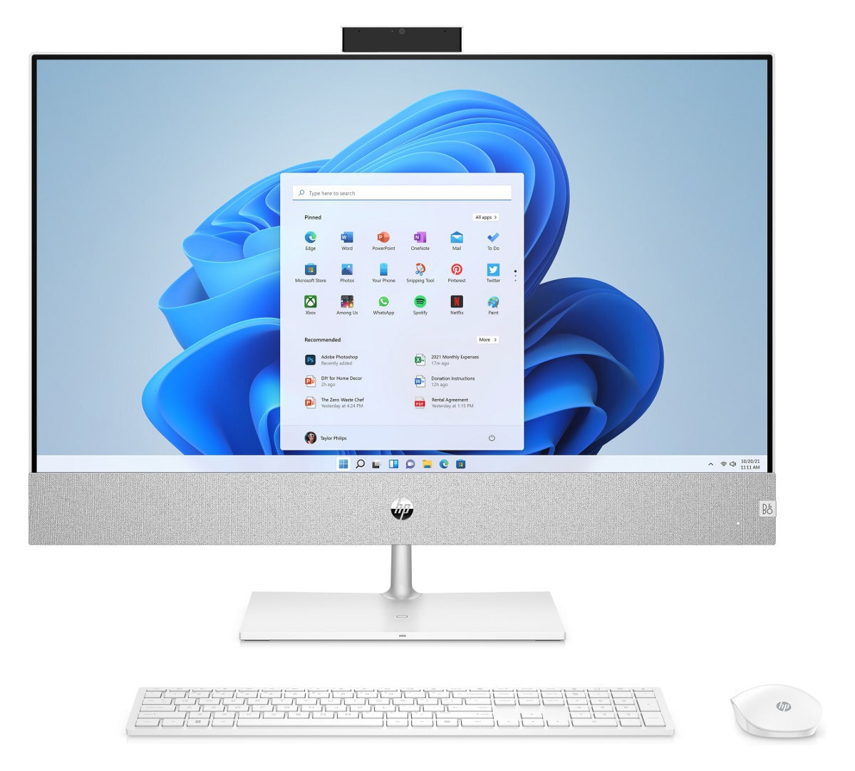 Komputer All-in-One HP Pavilion 27-ca1461nw FHD i5-12400T/16GB/512GB SSD/RTX3050 4GB/Win11H Biały