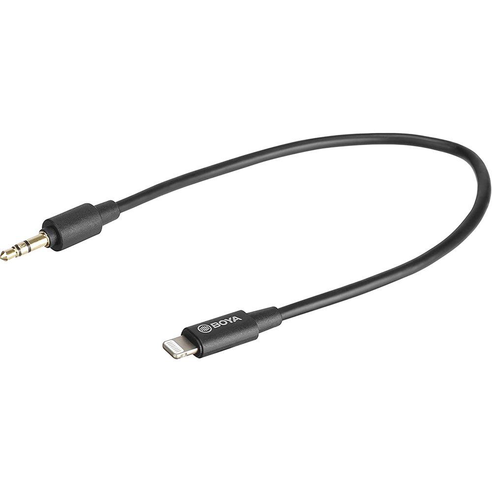 BOYA BY-K1 Lightning to 3.5mm Mikrofon Kablosu Siyah