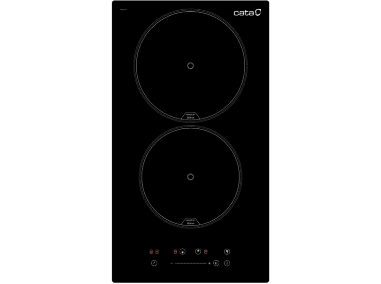 Placa modular - Cata ISB 3102 BK/A, Inducción, 2 zonas, Zona grande 20 cm, Función Booster, 30 Negro