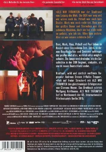 Rückseite einer DVD-Hülle. Text und Bilder sind auf der Hülle sichtbar. Filmplakat.