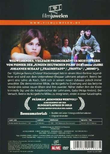 Die Rückseite einer DVD-Hülle mit Text und Bildern aus einem deutschen Film.