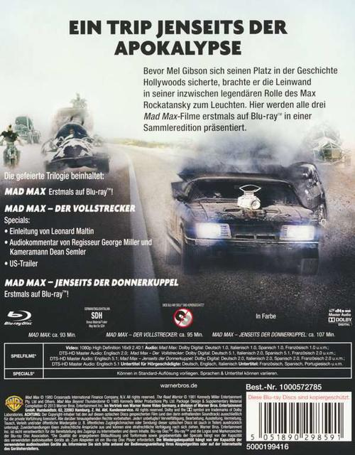 Rückseite einer DVD-Hülle mit Text auf Deutsch und einem Filmplakat.
