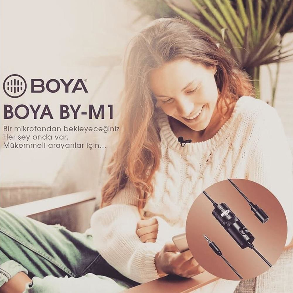 BOYA BY-M1 Yaka Mikrofonu Siyah
