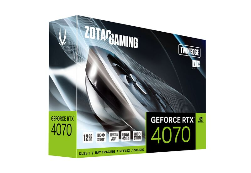 ZOTAC GeForce RTX 4070 Twin Edge OC 12GB 192Bit GDDR6X Nvidia