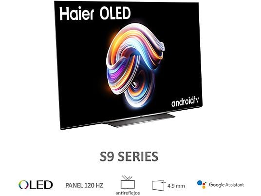 TV OLED 65" - Haier S9 Series H65S9UG PRO, OLED 4K, Smart TV (Android TV), UHD 4K, 120Hz, Dolby Atmos-Vision, Control por Voz, Negro