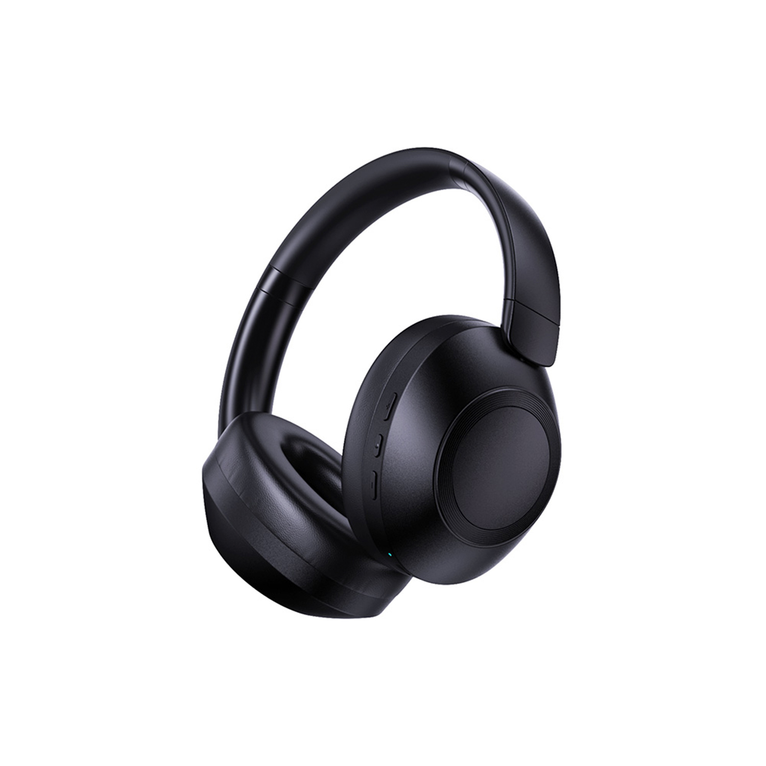 Auriculares negros con diseño curvo.
