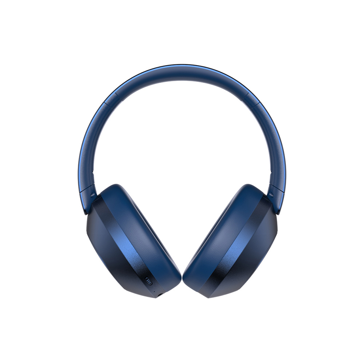 Auriculares azules sobre fondo blanco.