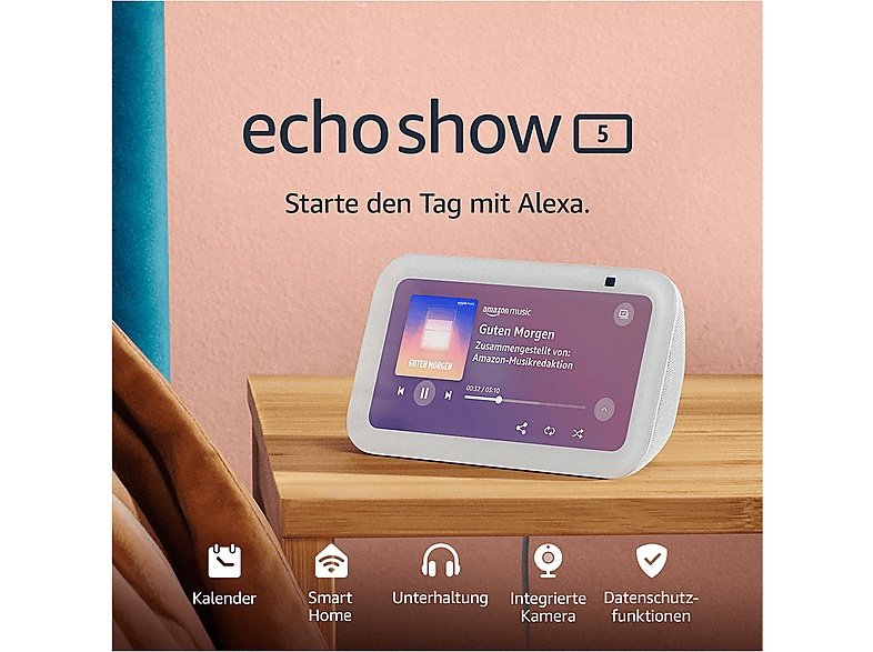 AMAZON Echo Show 5 (3. Generation) Smart Speaker, Chalk