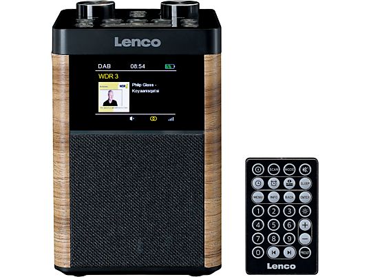 LENCO PDR-060WD - Radio FM PLL (DAB+, FM, Noir/couleur bois)