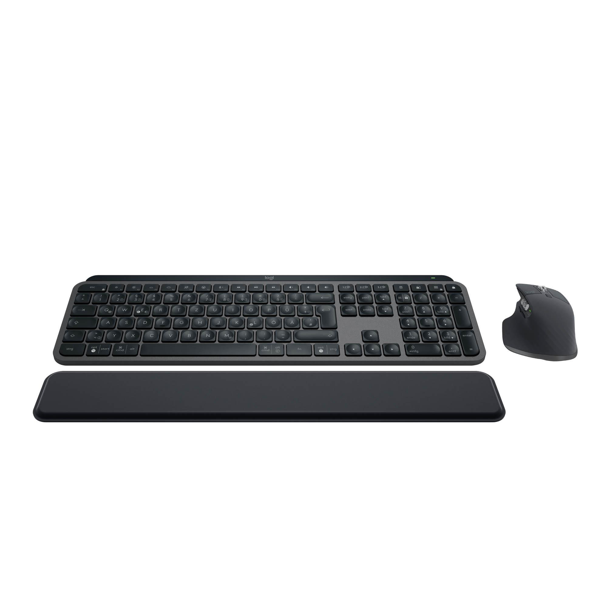 LOGITECH MX Keys Tastatur & Mac, Set, Maus Graphite S Linux, kabellos, Chrome, Combo Windows, für