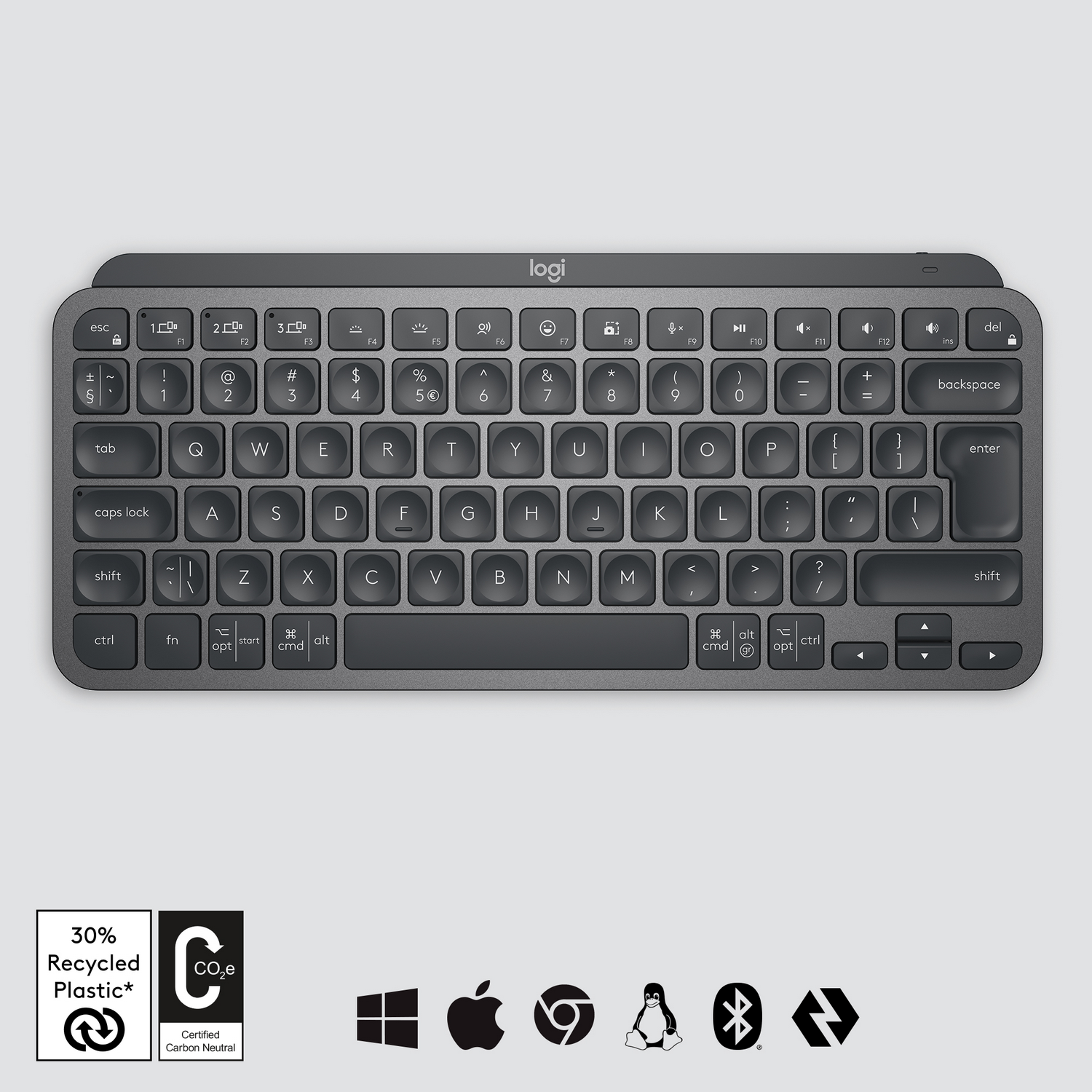 LOGITECH Draadloos toetsenbord MX Keys Mini Illuminated QWERTZU Graphite (920-010482)