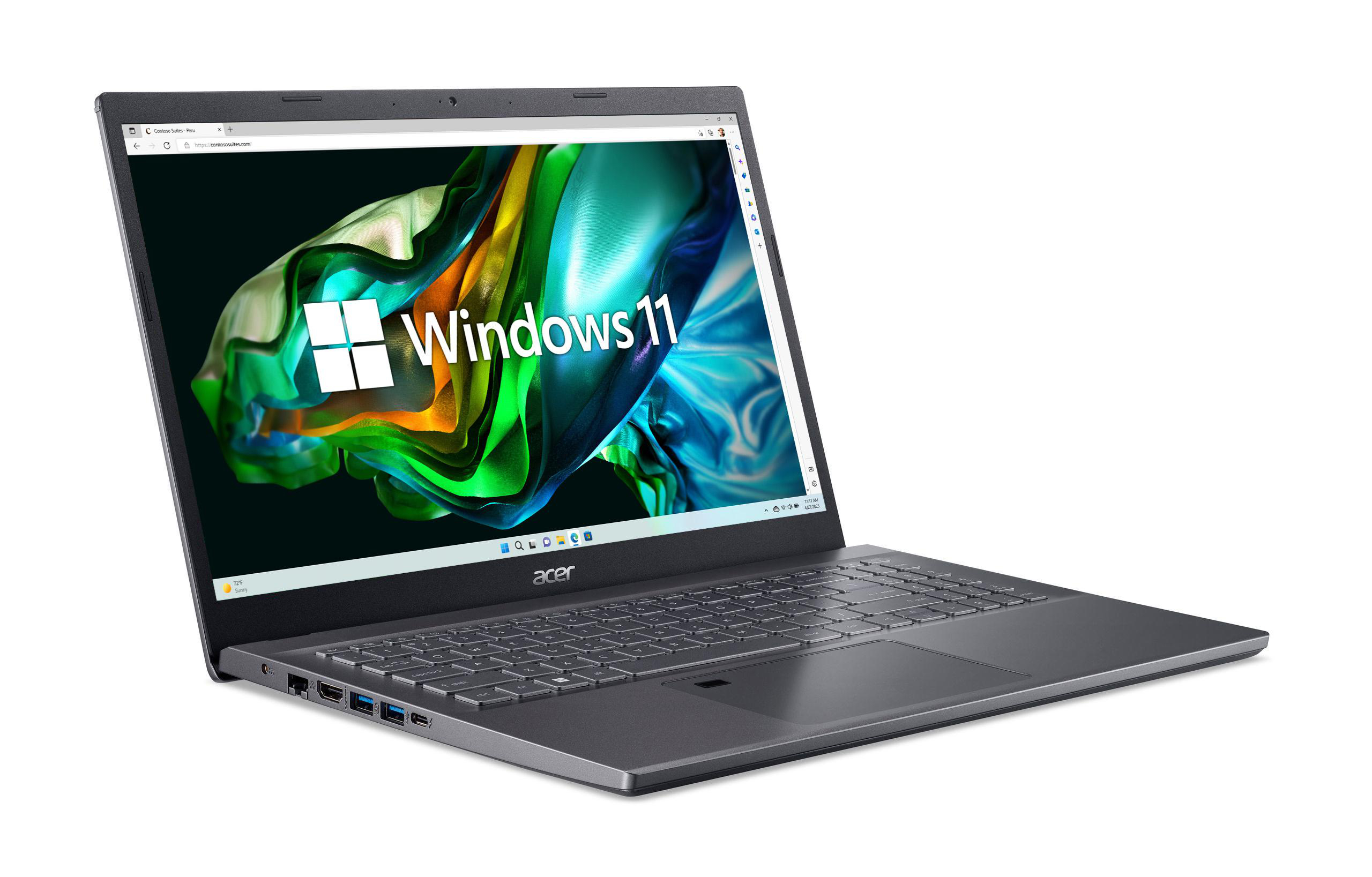 Laptop mit Windows 11 auf dem Bildschirm.