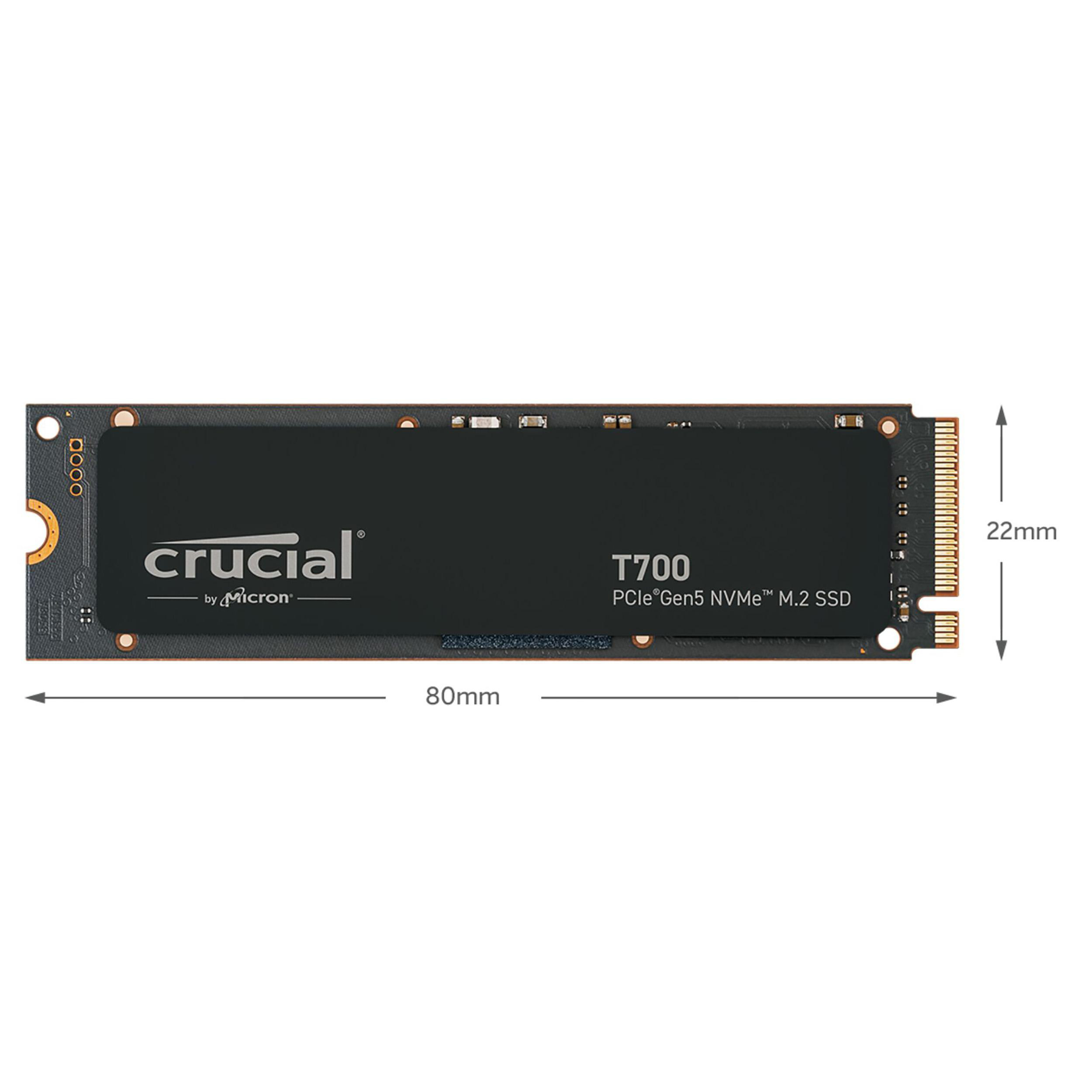 CRUCIAL T700 PCIe Gen5 NVMe Festplatte, 2 TB SSD M.2 via NVMe, intern