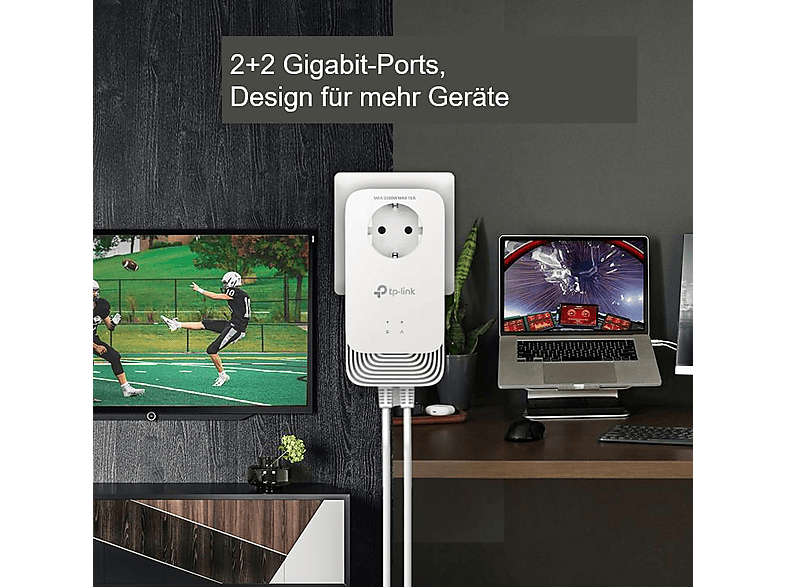 Thumbnail - TP-LINK PG2400P G.hn2400 Passtrough Powerline Adapter 1428 Mbit/s