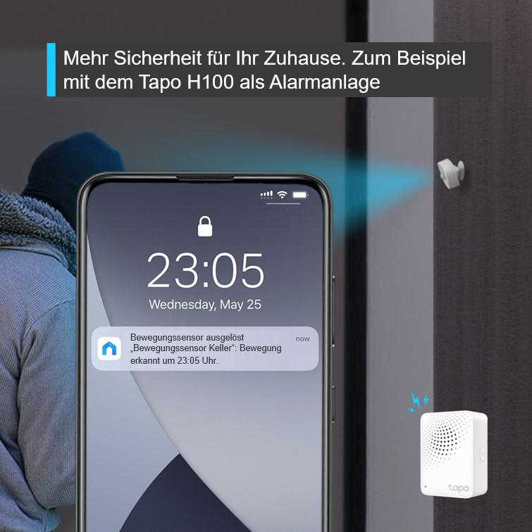Ein Smartphone zeigt eine Sicherheitswarnung mit einem weißen Alarm rechts.