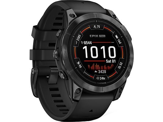 GARMIN épix Pro (Gen2) 47mm - GPS-Smartwatch (125 - 208 mm, silicone, Noir / gris ardoise)