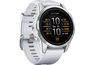 GARMIN epix Pro (Gen2) 42 mm - GPS-Smartwatch (108 - 182 mm, silicone, blanc pierre/argent)