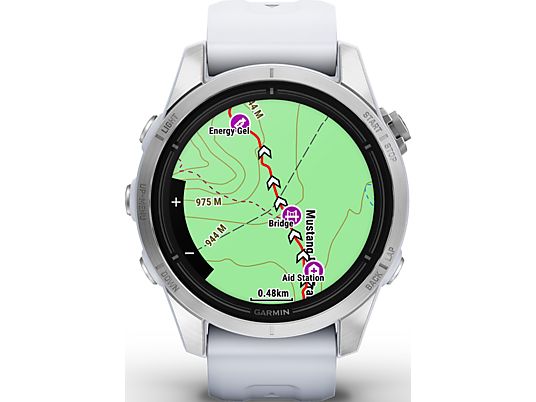 GARMIN epix Pro (Gen2) 42 mm - GPS-Smartwatch (108 - 182 mm, Silikon, Steinweiss/Silber)