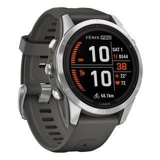 GARMIN fēnix 7S Pro Solar - GPS-Smartwatch (108 - 182 mm, silicone, Graphite/acier inoxydable)