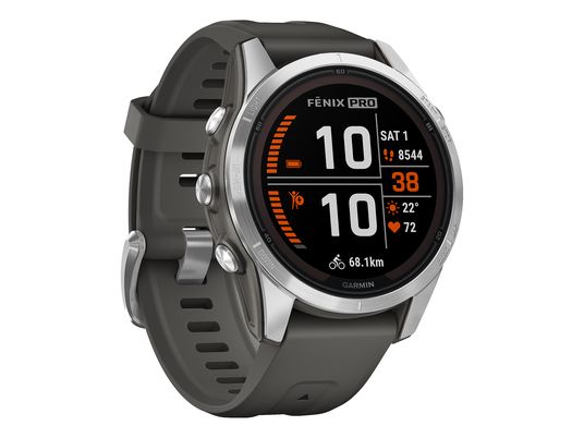 GARMIN fēnix 7S Pro Solar - Smartwatch con GPS (108-182 mm, Silicone, Grafite/acciaio inossidabile)