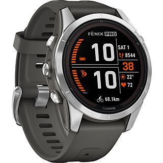 GARMIN fēnix 7S Pro Solar - GPS-Smartwatch (108 - 182 mm, Silikon, Graphit/Edelstahl)