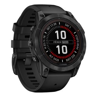 GARMIN fēnix 7 Pro Solar - GPS-Smartwatch (125 - 208 mm, Silikon, Schwarz/Schiefergrau)