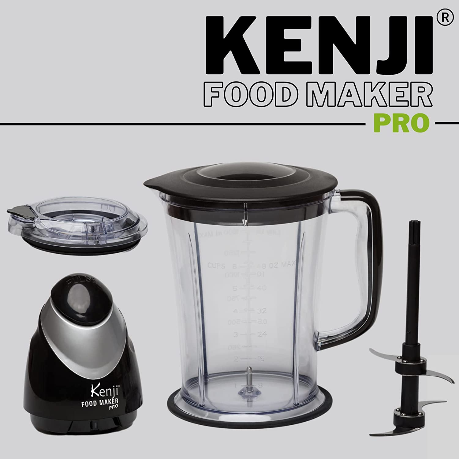 BEST DIRECT Kenji Food Maker Pro – Batteur sur socle (Argent/Noir)