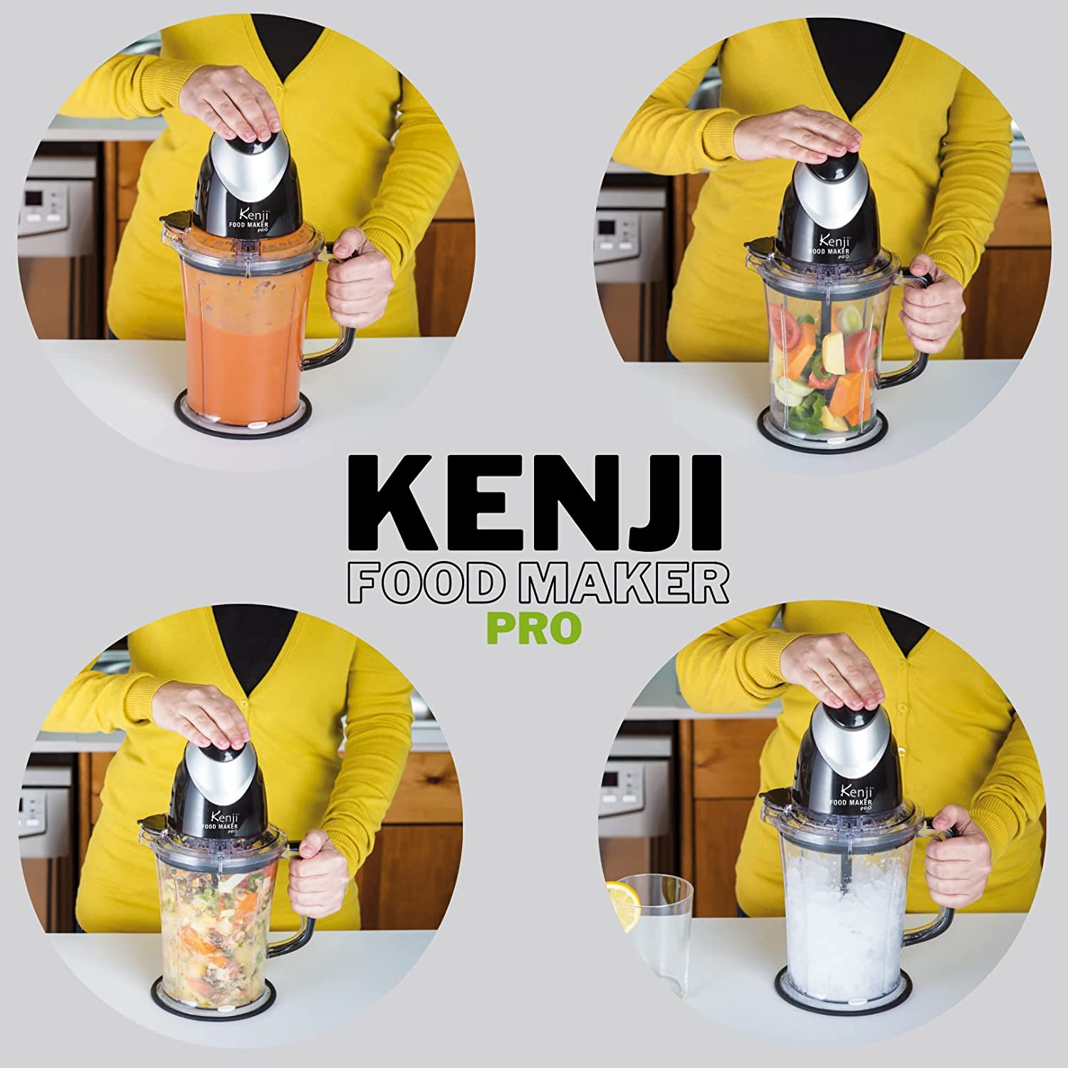 BEST DIRECT Kenji Food Maker Pro – Batteur sur socle (Argent/Noir)