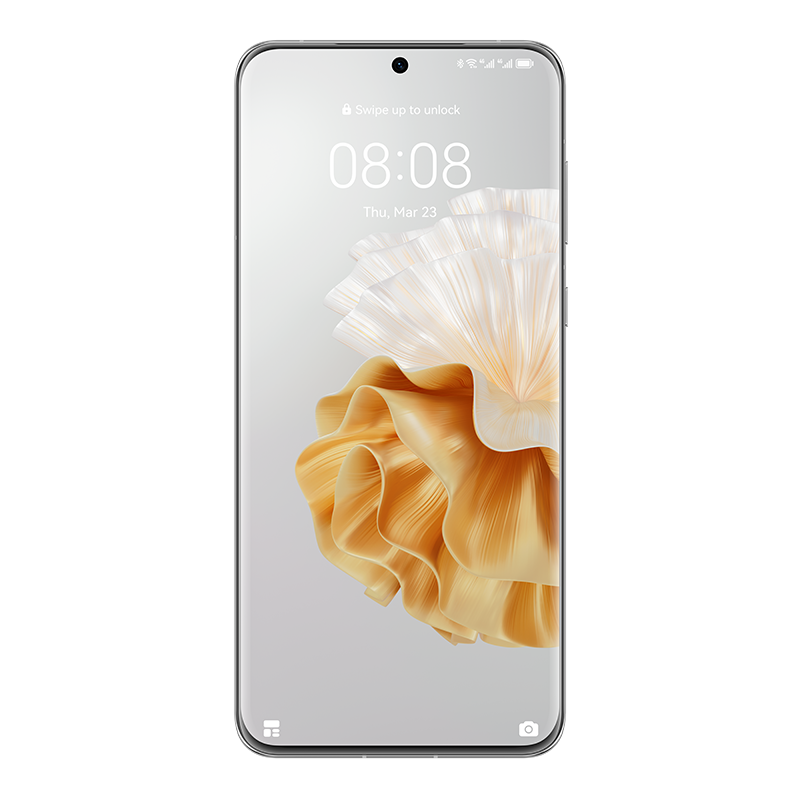 Ekranında çiçek tasarımı olan akıllı telefon. Saat 08:08, kilitli.