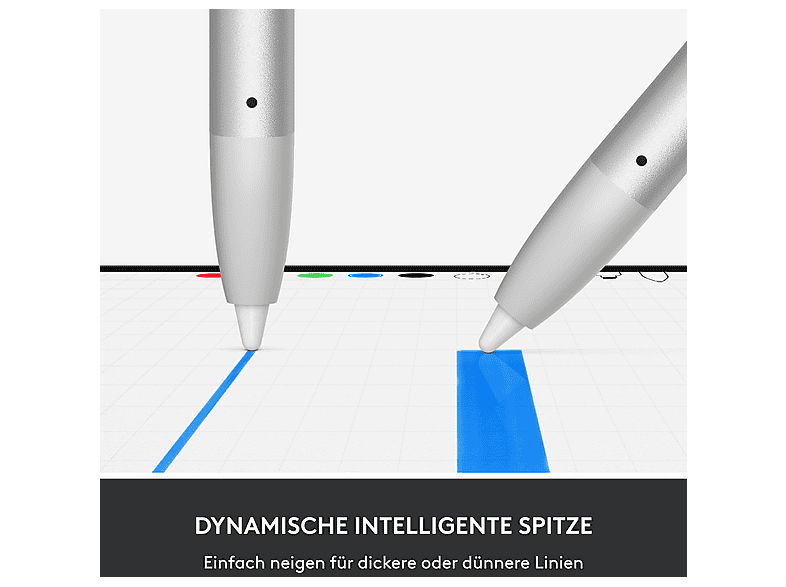 LOGITECH Crayon (USB-C), iPad (alle Modelle ab 2018), Pixelgenauer digitaler Zeichenstift, Silber — Foto 4 von 5