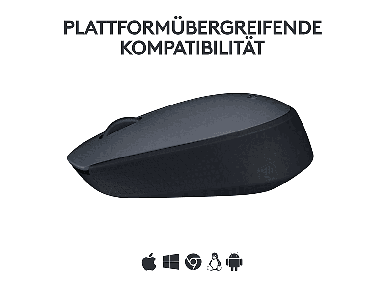LOGITECH M170, Kabellose Maus, USB-Empfänger, Grau; PC Maus — Foto 3 von 5