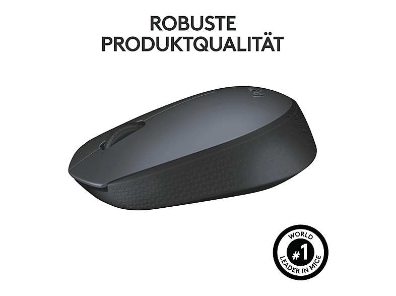 LOGITECH M170, Kabellose Maus, USB-Empfänger, Grau; PC Maus — Foto 4 von 5