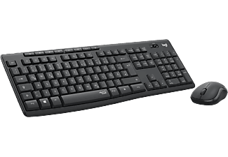LOGITECH MK295 kabelloses Tastatur-Maus-Set mit SilentTouch-Technologie, optischer Spurführung, Graphite