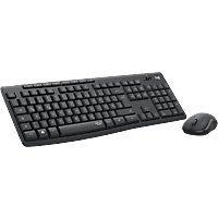 LOGITECH MK295 kabelloses Tastatur-Maus-Set mit SilentTouch-Technologie, optischer Spurführung, Graphite