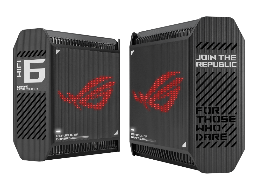 Router - ASUS ROG Rapture GT6 (B-2-PK), 2 unidades, Tri-Banda, 574 Mbit/s, MU-MIMO, Negro, 0.88 kg