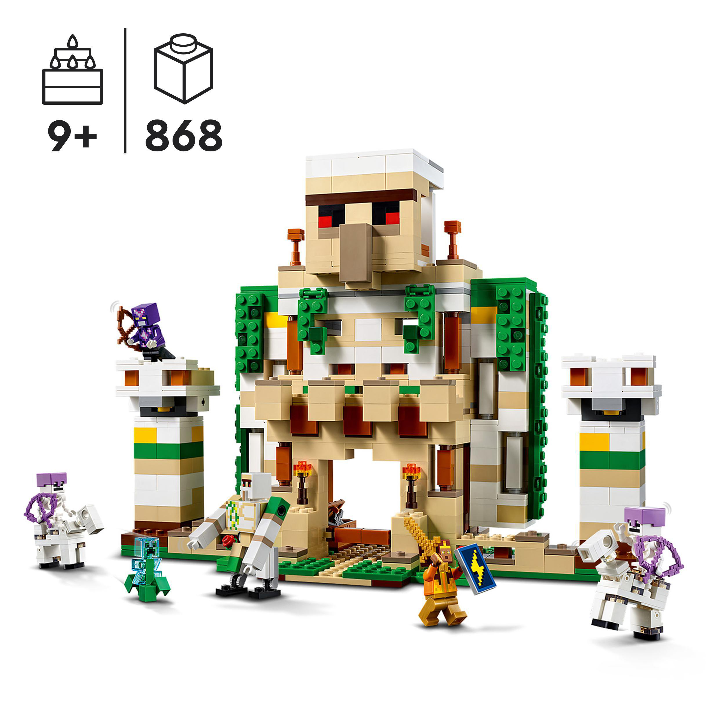 LEGO Minecraft 21250 Mehrfarbig Die Bausatz, Eisengolem-Festung