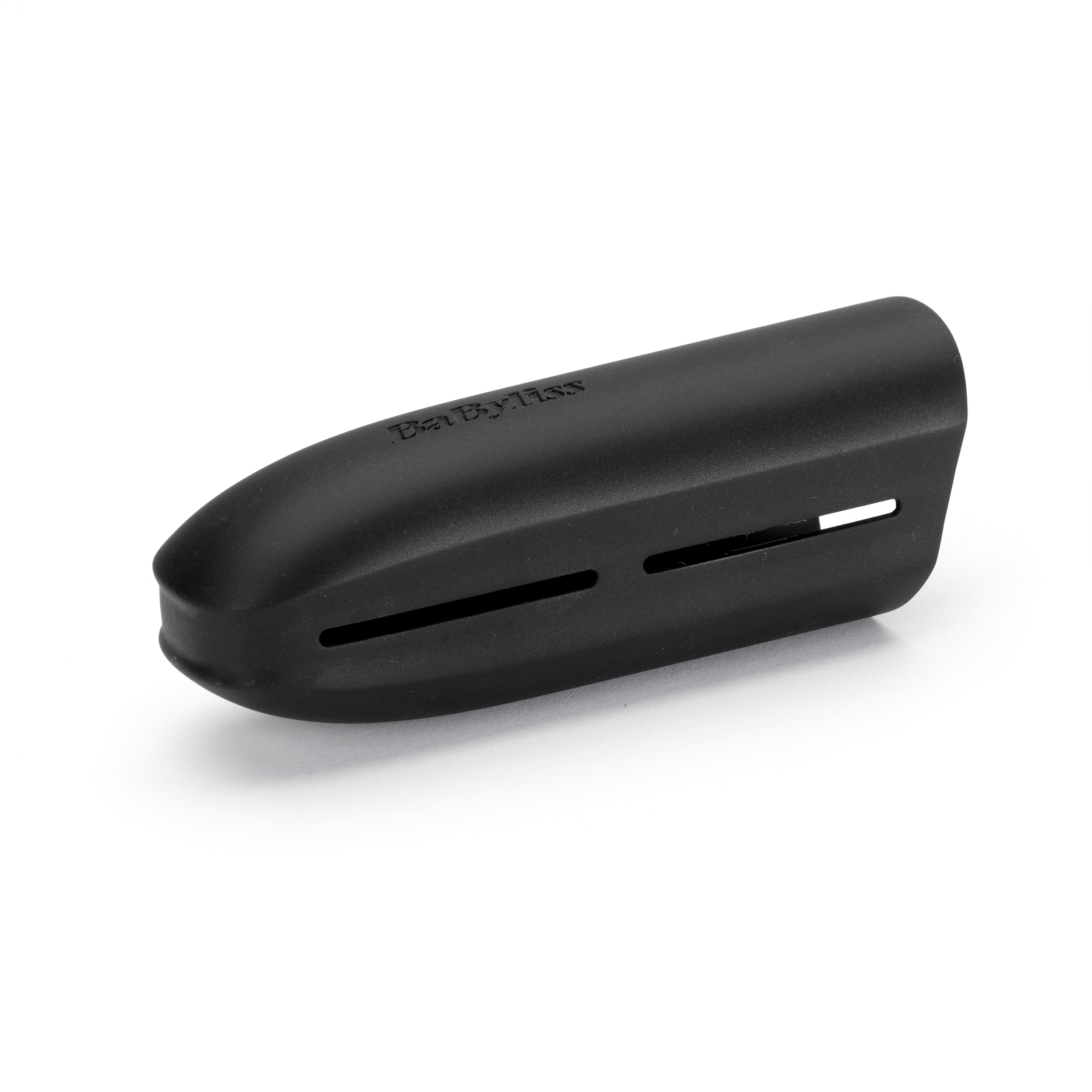 Accesorio negro para plancha de pelo.