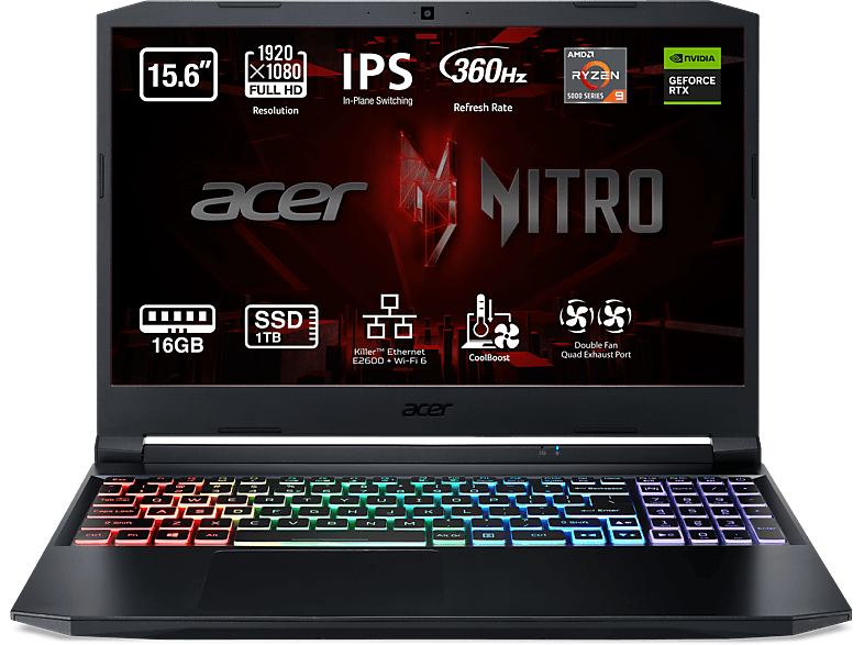 Portáti gaming | Acer AN515-45-R5ZJ, 15.6