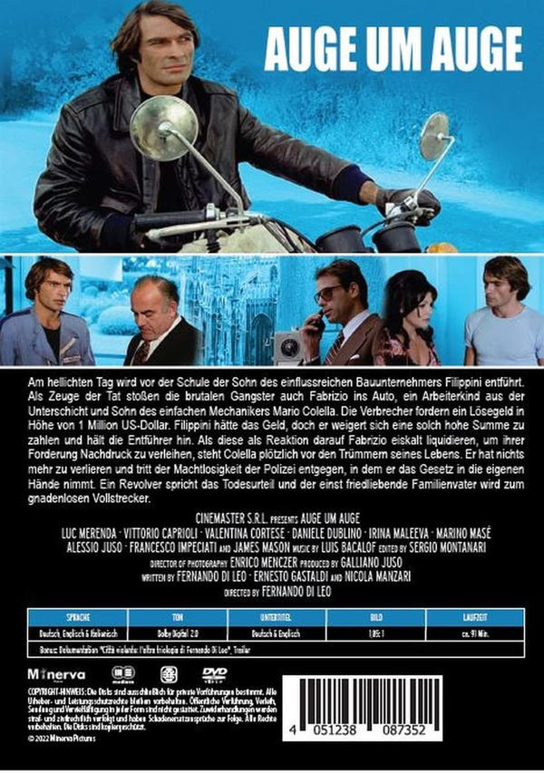Die Rückseite einer Film-DVD mit Bildern und Text in mehreren Sprachen.