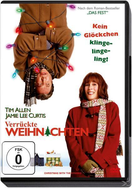 DVD-Cover für 'Verrückte Weihnachten'. Zeigt zwei Personen kopfüber und eine lächelnde Frau.