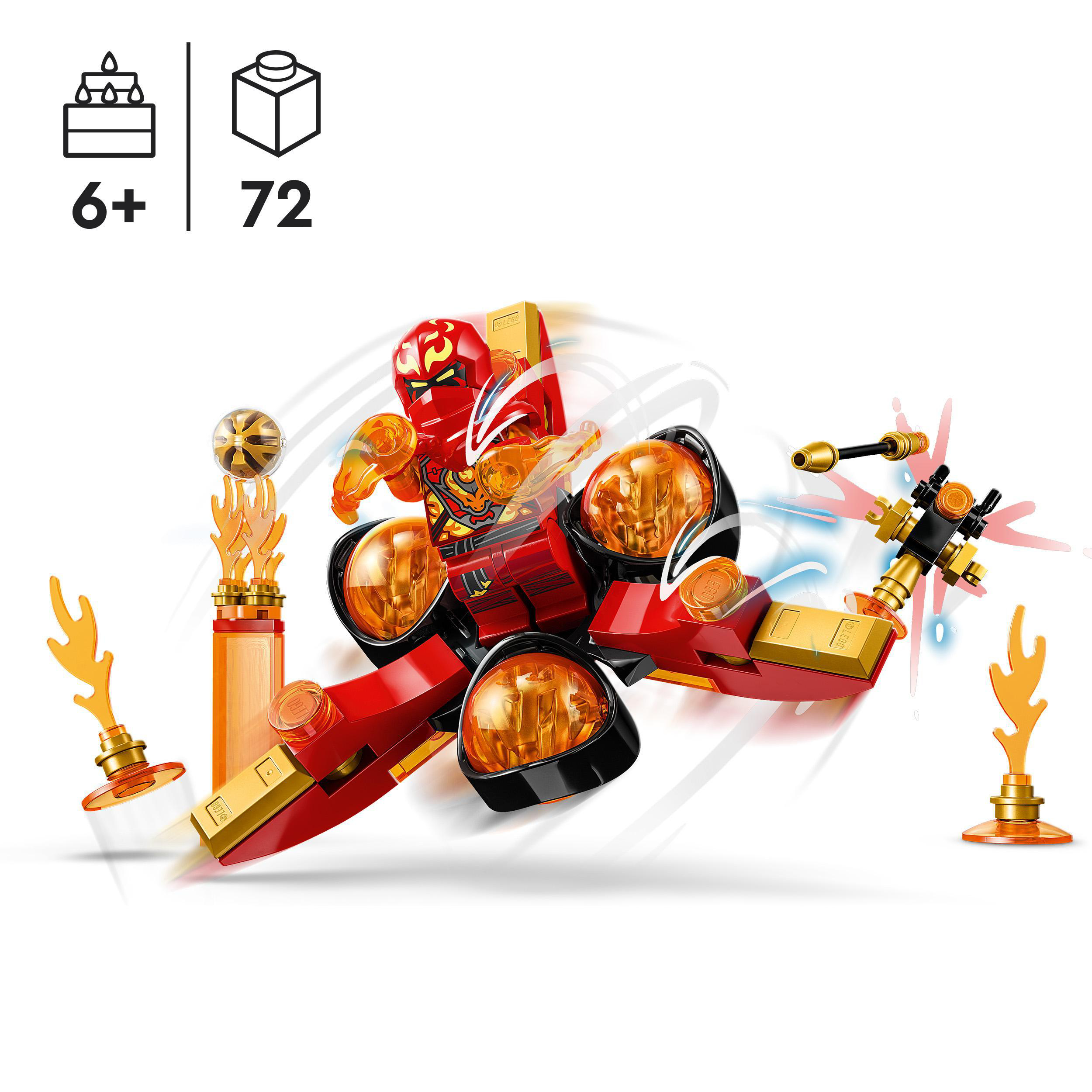 Bausatz, 71777 LEGO Kais Drachenpower-Spinjitzu-Flip NINJAGO Mehrfarbig