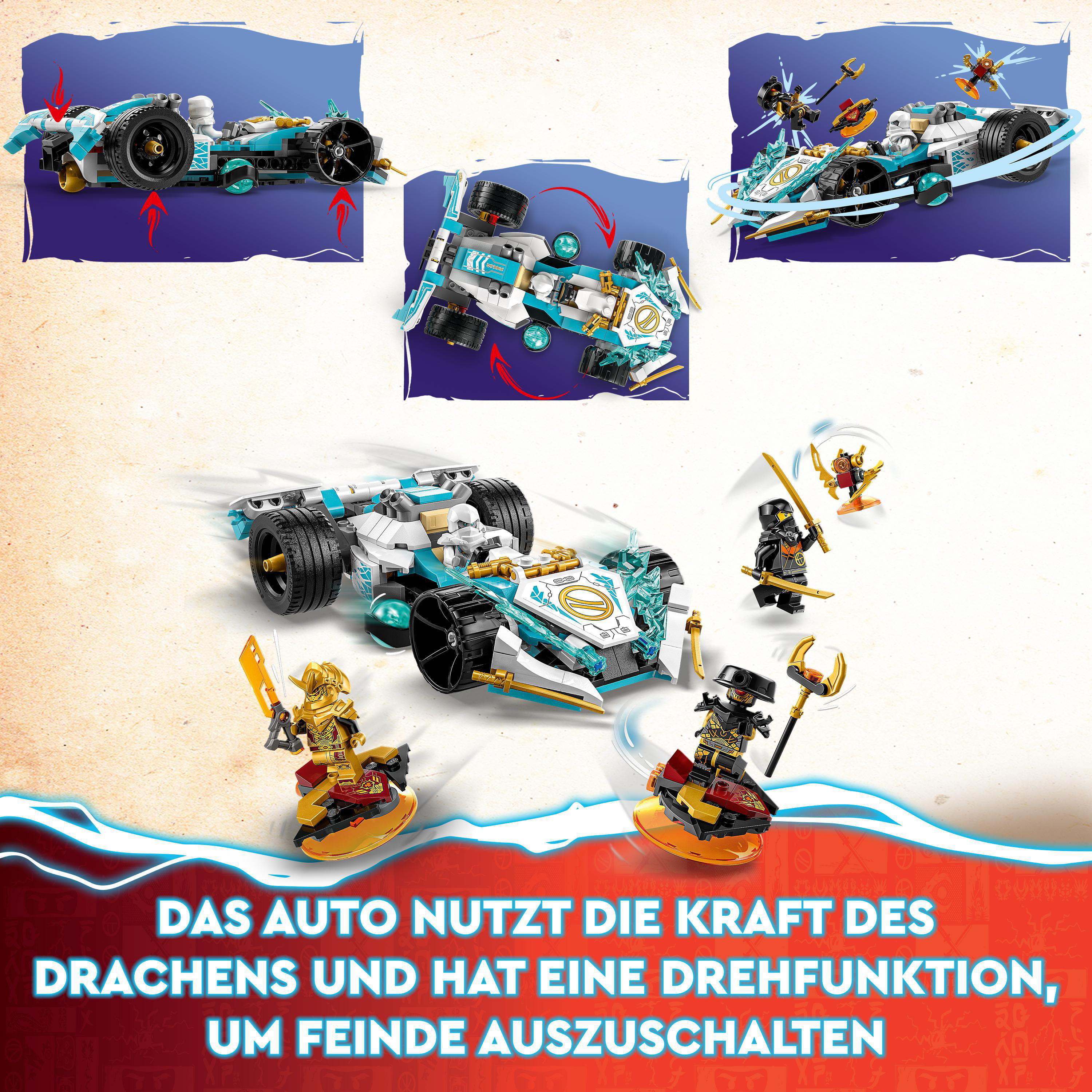 NINJAGO Zanes Drachenpower-Spinjitzu-Rennwagen Bausatz, LEGO 71791 Mehrfarbig