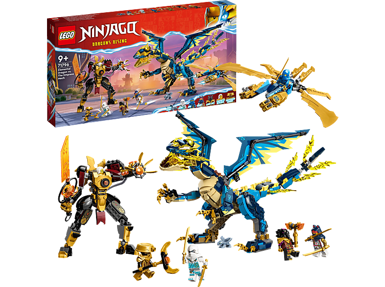 Bausatz, Mech-Duell NINJAGO den LEGO Kaiserliches 71796 Elementardrachen gegen Mehrfarbig