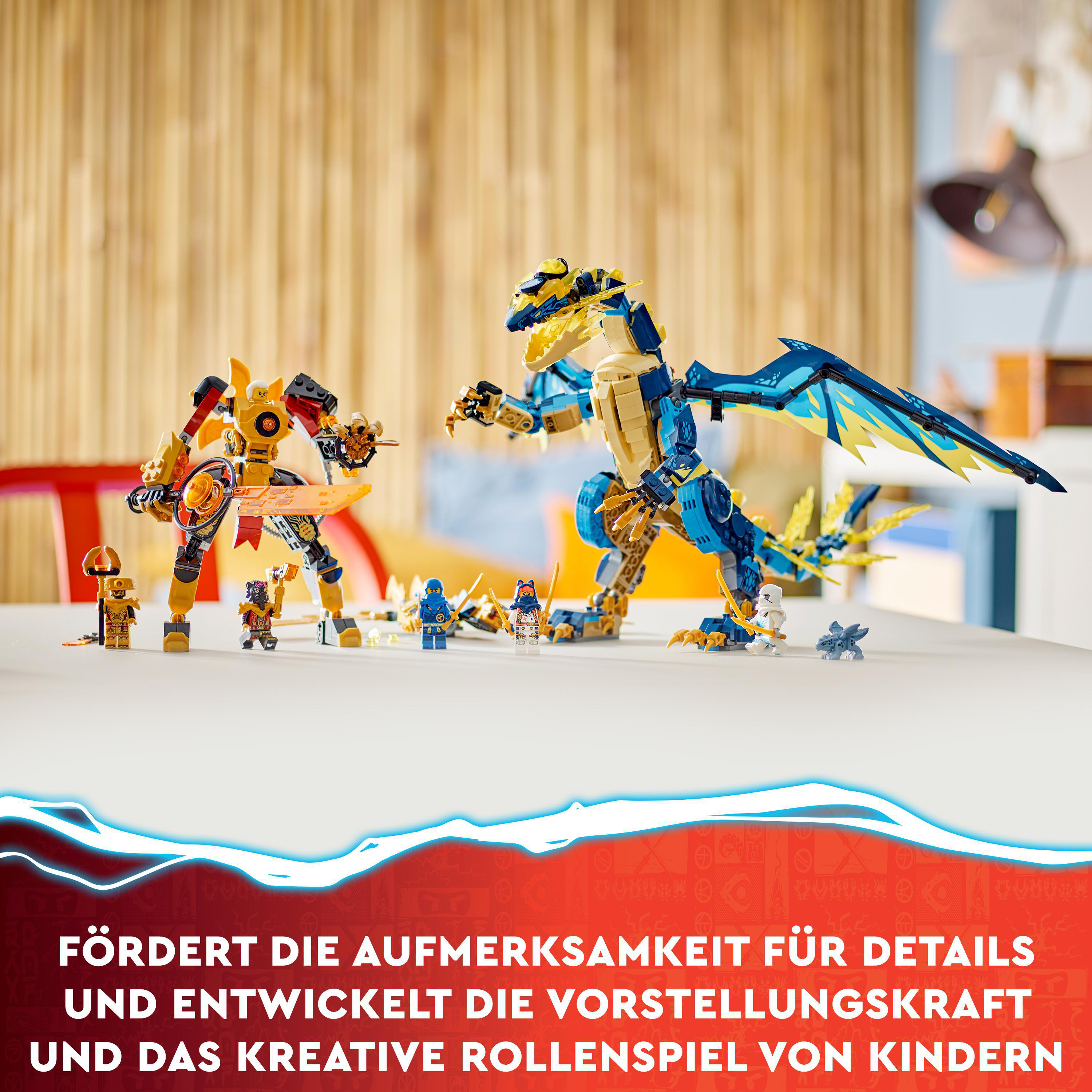 LEGO NINJAGO 71796 gegen Mech-Duell Kaiserliches Bausatz, Elementardrachen Mehrfarbig den