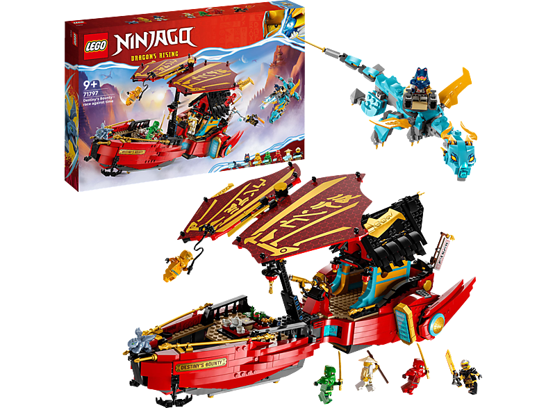 LEGO NINJAGO 71797 Ninja-Flugsegler im Wettlauf mit der Zeit Bausatz, Mehrfarbig