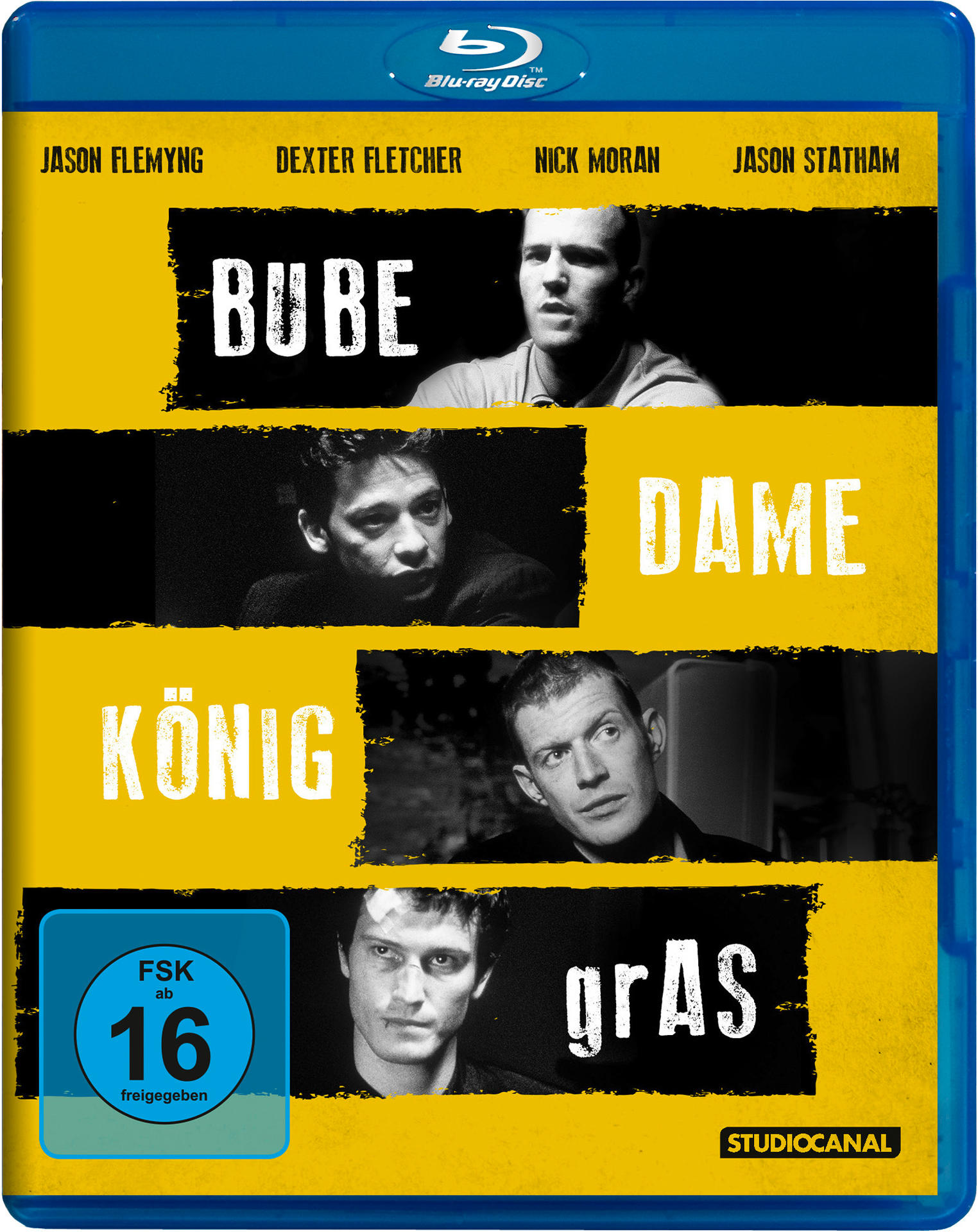 Blu-ray-Cover mit Schwarz-Weiß-Bildern und Text. Mit Jason Flemyng, Dexter Fletcher und Nick Moran.
