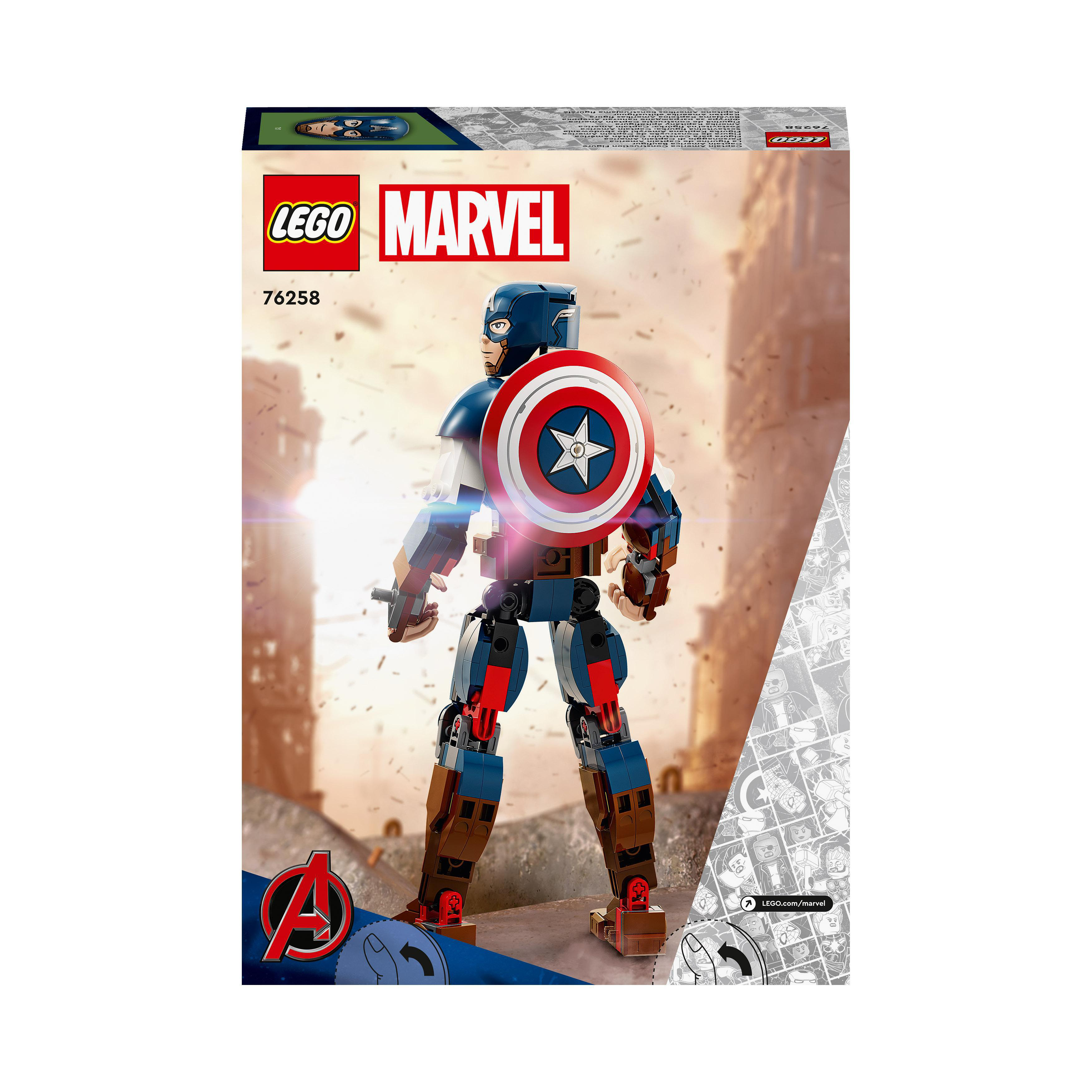 Lego-Set von Captain America, Rückansicht mit Schild.