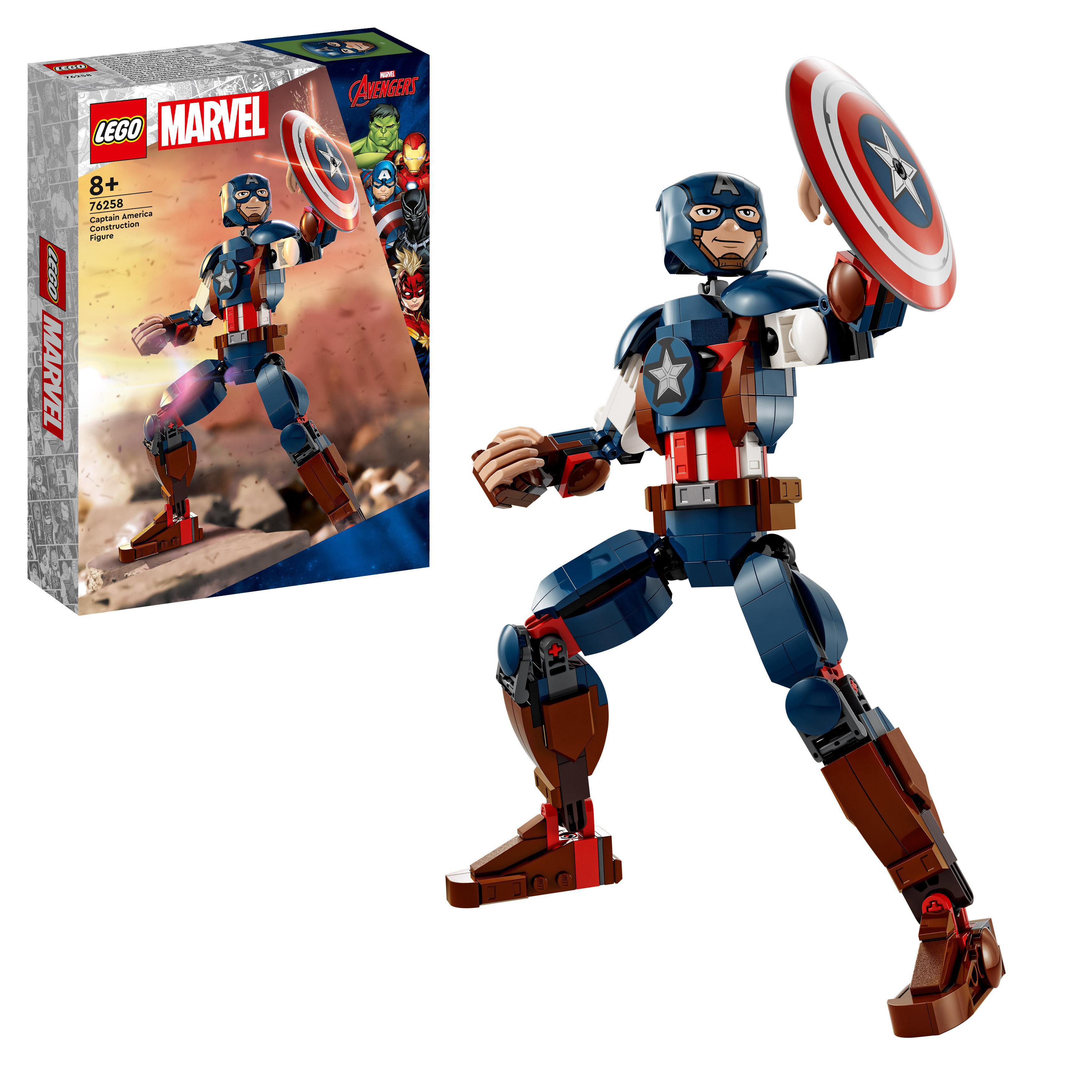 LEGO Marvel 76258 Captain America Bausatz, Mehrfarbig Baufigur